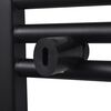 Black Bathroom Central Heating Towel Rail Radiator Straight 500x764mm