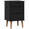 vidaXL Bedside Cabinet Black 40 x 35 x 65 cm Solid Pine Wood