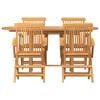 vidaXL Garden Dining Set 5 pcs Brown Solid Teak Wood