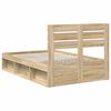 vidaXL Bed Frame with Headboard Sonoma 120 x 200 cm Solid Pine Wood