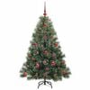 vidaXL Artificial Christmas Tree with 150 LEDs Green 120 cm PE and PVC