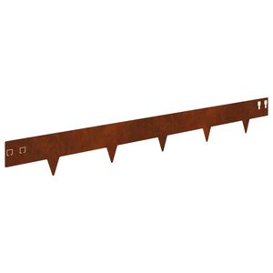 vidaXL Lawn Edging 20 pcs 100 x 12 cm Steel Rusty