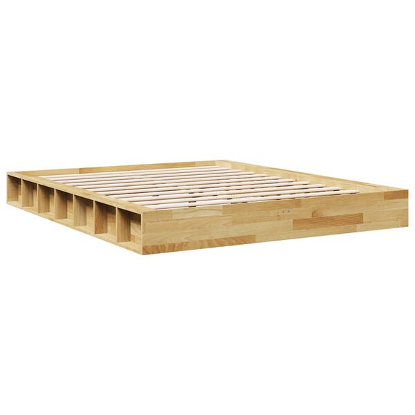 vidaXL Bed Frame without Mattress 135x190 cm Solid Wood Oak