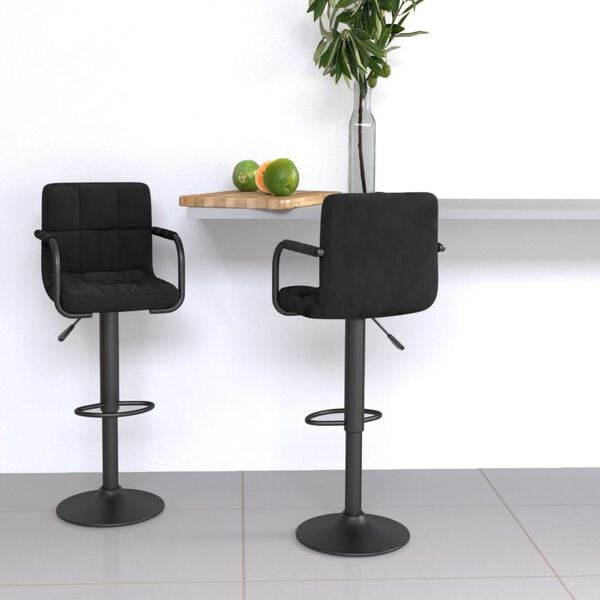 vidaXL Bar Stools 2 pcs Black Velvet