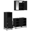vidaXL Bathroom Furniture Set 3 pcs Black Oak Engineered Wood