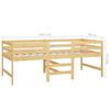 vidaXL Mid-high Bed without Mattress Solid Wood Pine 90x200cm