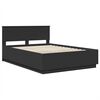 vidaXL Bed Frame with Headboard Black 150 x 200 cm Engineered Wood