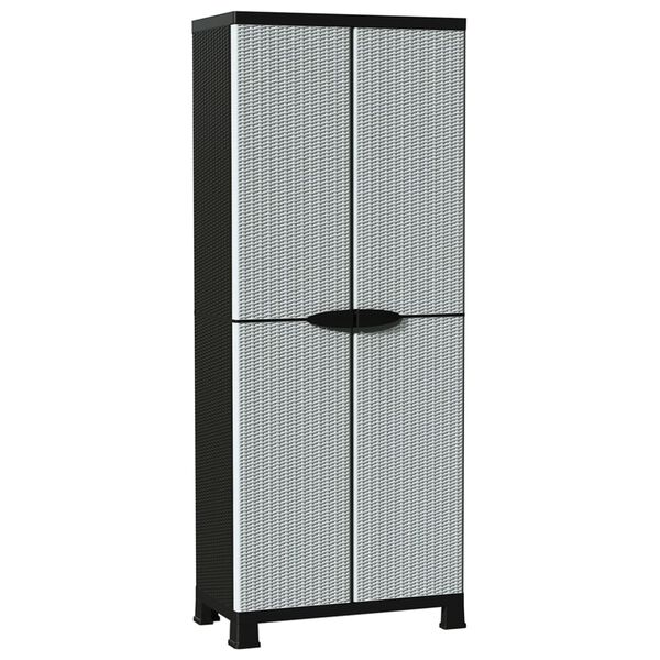 vidaXL Plastic Cabinet 68x39x171.5 cm Rattan Design