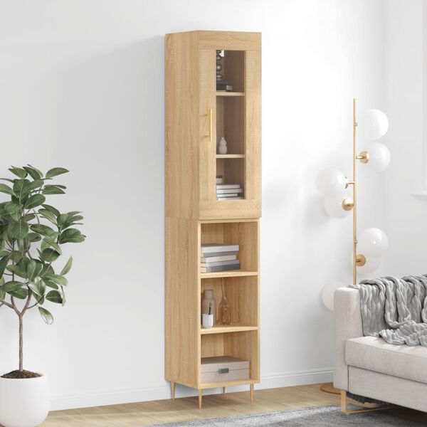 vidaXL Highboard Sonoma Oak 34.5x34x180 cm Engineered Wood