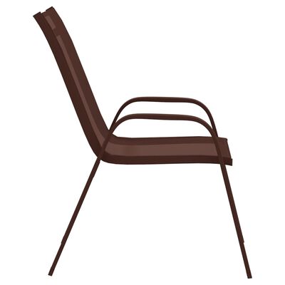 vidaXL Stackable Garden Chairs 4 pcs Brown Textilene Fabric