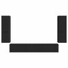 vidaXL TV Cabinet Set Wall-mounted 4 pcs Black Engineered Wood