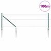 vidaXL Fence with Posts Green 0.6 x 100 m PVC-coated steel