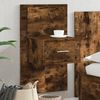 vidaXL Wall-mounted Bedside Cabinet with LED Lights Smoked Oak