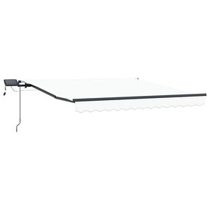 vidaXL Retractable Awning Manual White 350 x 250 cm Fabric