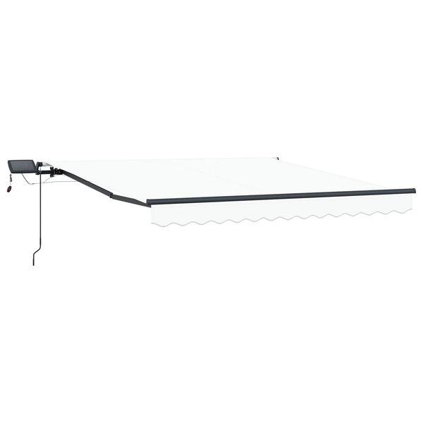 vidaXL Retractable Awning Manual White 350 x 250 cm Fabric