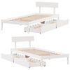 vidaXL Bed Frame without Mattress White 75x190 cm Small Single Solid Wood Pine