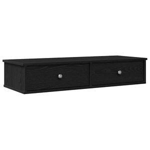 vidaXL Wall Shelf with Drawers Black 100x37.5x19 cm Engineered Wood