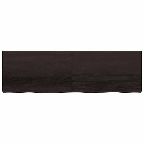 vidaXL Bathroom Countertop Dark Brown 200x60x(2-6) cm Treated Solid Wood
