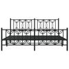 vidaXL Metal Bed Frame without Mattress with Footboard Black 183x213cm