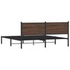 vidaXL Metal Bed Frame without Mattress Brown Oak 160x200 cm