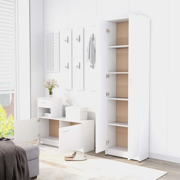 vidaXL Hallway Furniture Set White Engineered Wood
