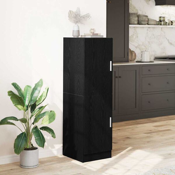 vidaXL Kitchen Cabinet Black 38x41.5x131.5 cm Engineered Wood