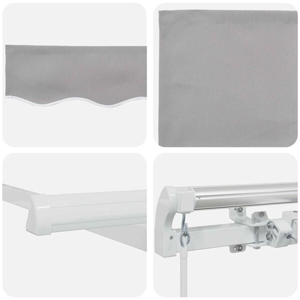 vidaXL Retractable Awning Manual Light Grey 400 x 300 cm