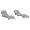 vidaXL Sun Loungers 2 pcs Grey 184x55x64 cm Solid Wood Acacia