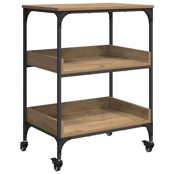 vidaXL Kitchen Trolley Artisan Oak 60 x 41 x 80.5 cm Engineered Wood