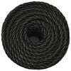 vidaXL Work Rope Black 24 mm 50 m Polypropylene