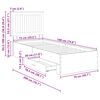vidaXL Bed Frame White and Silver 70 x 190 cm Engineered Wood