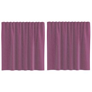 vidaXL Voile Curtains with Loops 2 pcs Purple 140x140 cm
