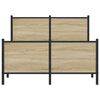 vidaXL Metal Bed Frame without Mattress Sonoma Oak 120x200 cm