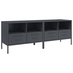 vidaXL 2 Piece TV Cabinet Set Anthracite 68x39x50,5 cm Steel