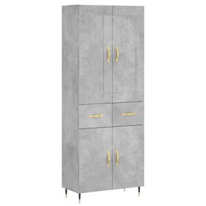 vidaXL Highboard Concrete Grey 69,5x34x180 cm Engineered Wood