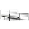 vidaXL Metal Bed Frame without Mattress with Footboard Black 180x200cm