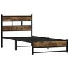 vidaXL Metal Bed Frame without Mattress Smoked Oak 107x203 cm