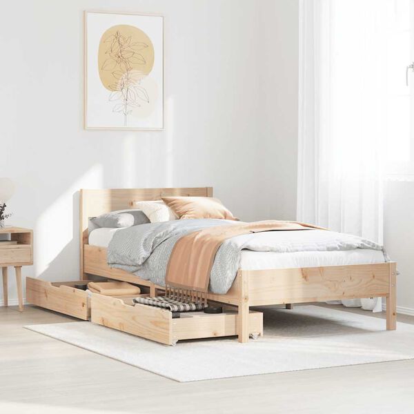 vidaXL Bed Frame without Mattress 90x190 cm Single Solid Wood Pine