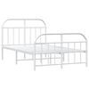 vidaXL Metal Bed Frame without Mattress with Footboard White 120x200cm