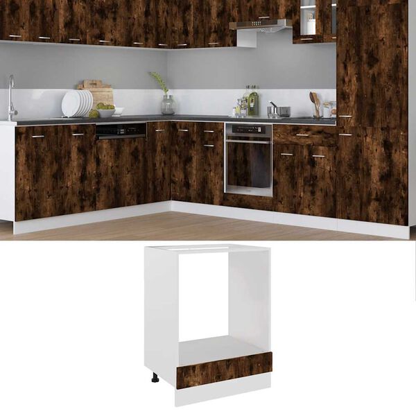 vidaXL Oven Cabinet Lyon Smoked Oak 60x46x81.5 cm Engineered Wood