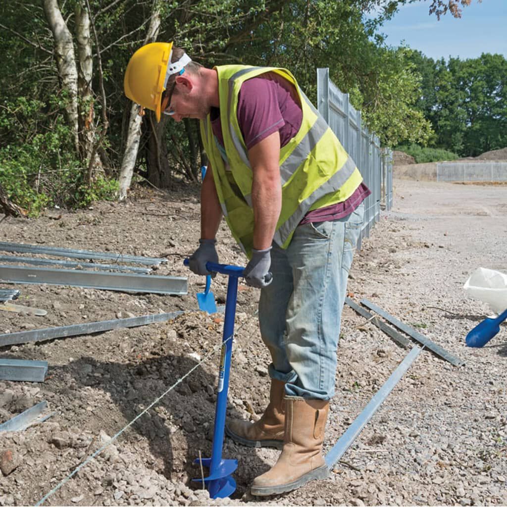 Fence top post auger