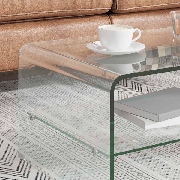 vidaXL Coffee Table Clear 98x45x31 cm Tempered Glass