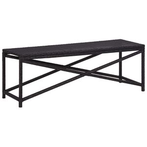 vidaXL Bench | Black | Poly Rattan, Powder-Coated Steel | 120 cm | Durable
