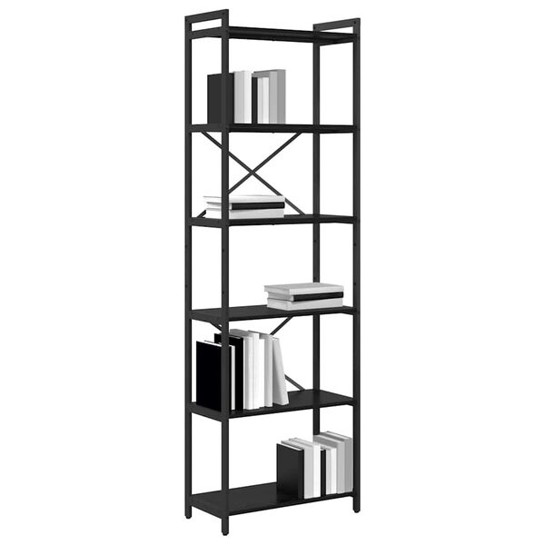 vidaXL Bookshelf Black Oak 60 x 30 x 190 cm Engineered Wood