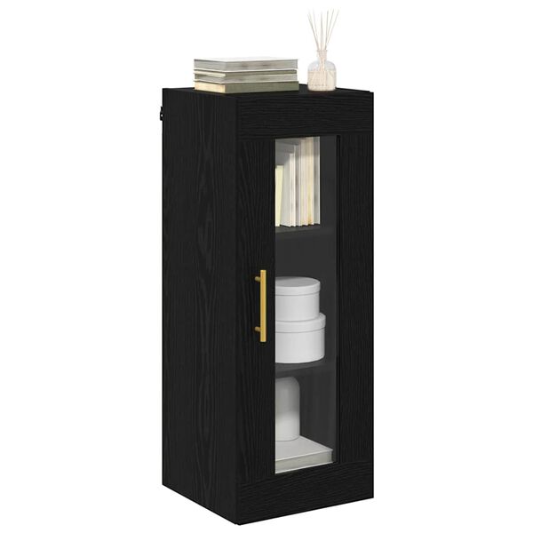 vidaXL Wall Mounted Cabinet Black Oak 34.5 x 34 x 90 cm