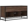 vidaXL TV Cabinet Brown Oak 100x35x50 cm Engineered Wood and Metal