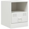 vidaXL Bedside Cabinet White 34.5x39x44 cm Steel