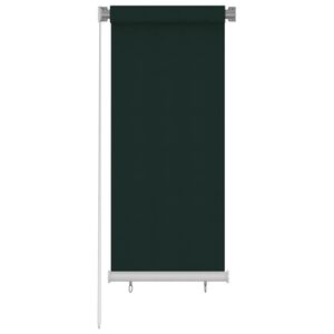 vidaXL Outdoor Roller Blind 65(W)x140(H) cm Dark Green HDPE