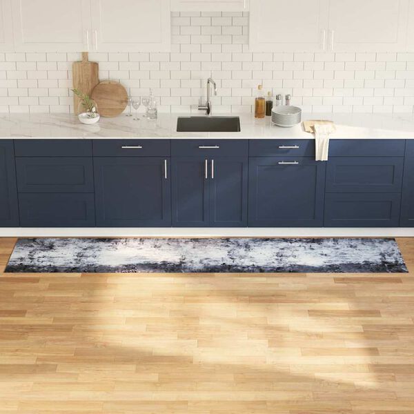vidaXL Kitchen Rug Grey 300 x 60 cm Velvet