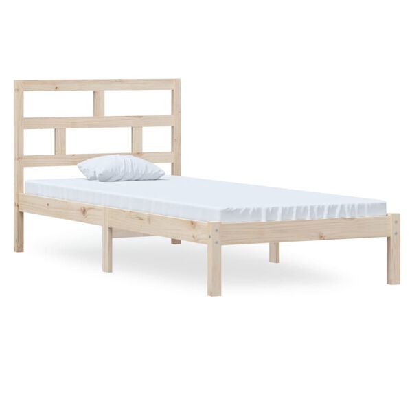 vidaXL Bed Frame without Mattress Solid Wood 100x200 cm (810007+814179)
